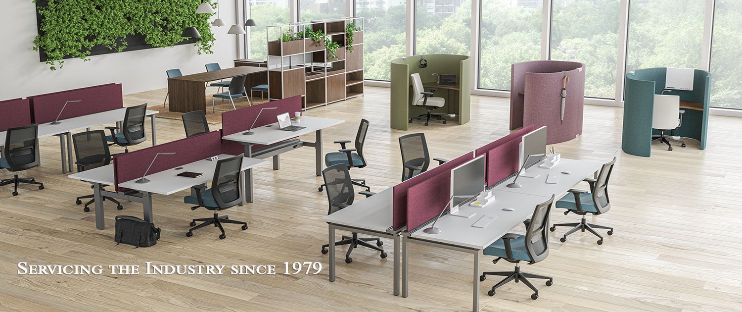 Servicing the Industry since 1979; National Alloy Desks and National Whirl Seating